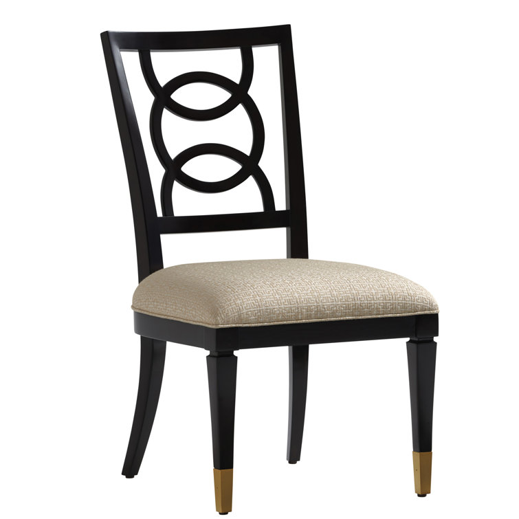 Ivory Contemporary Leather Upholstered Wood Side Chair