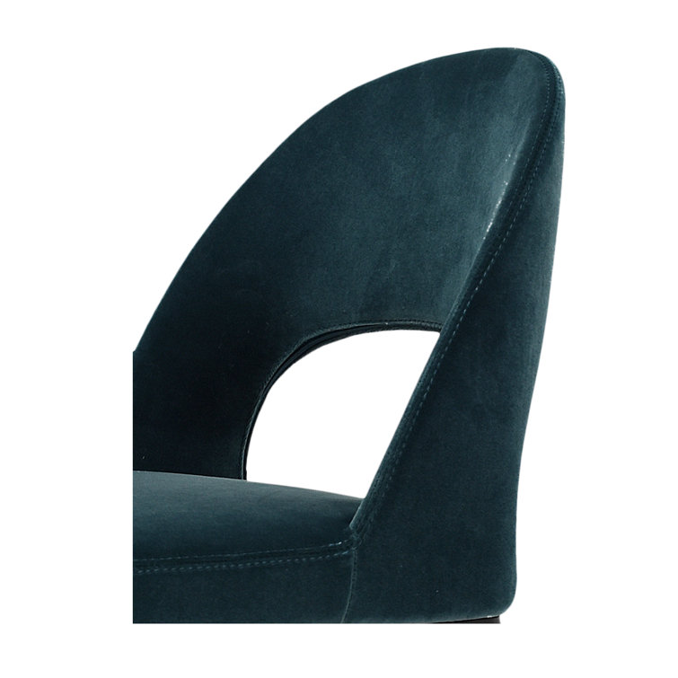 Teal Upholstered Steel Frame Counter Stool with Low Back