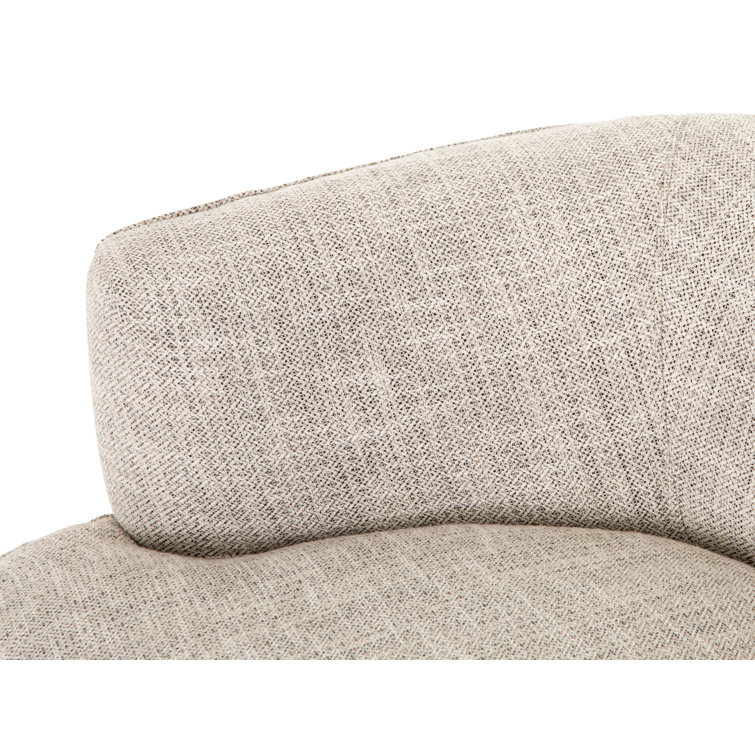 Iona Low-Back Marled Light-Grey Fabric Swivel Chair