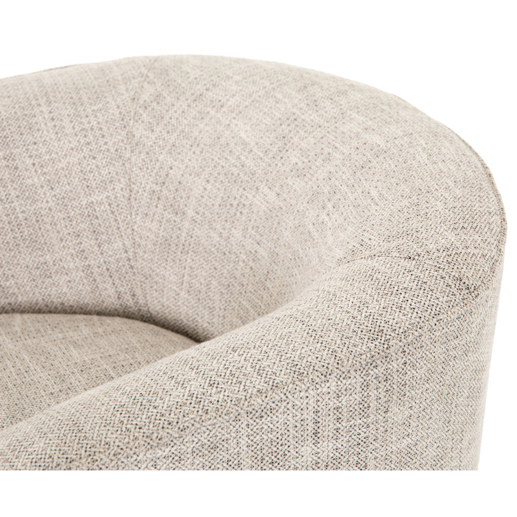 Iona Low-Back Marled Light-Grey Fabric Swivel Chair
