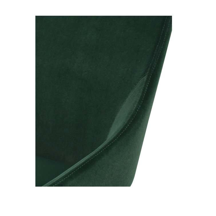 Vivian Green Velvet Upholstered Side Chair with Metal Legs - Set of 2