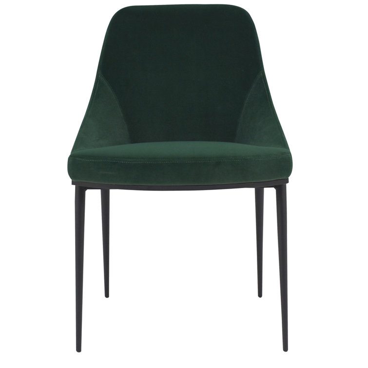 Vivian Green Velvet Upholstered Side Chair with Metal Legs - Set of 2