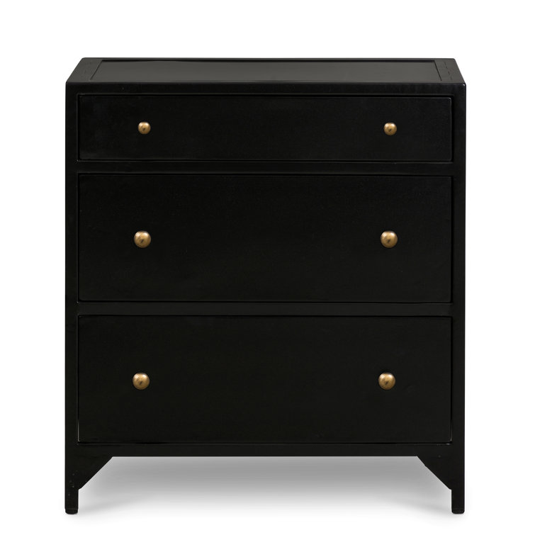 Belmont Industrial Black Iron 3-Drawer Nightstand
