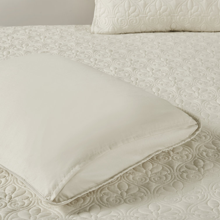 Cream Microfiber Queen Reversible Bedspread Set