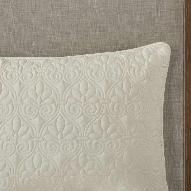 Cream Microfiber Queen Reversible Bedspread Set