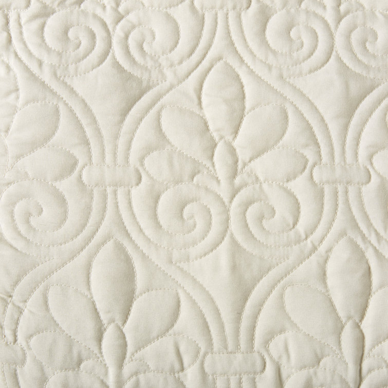 Cream Microfiber Queen Reversible Bedspread Set