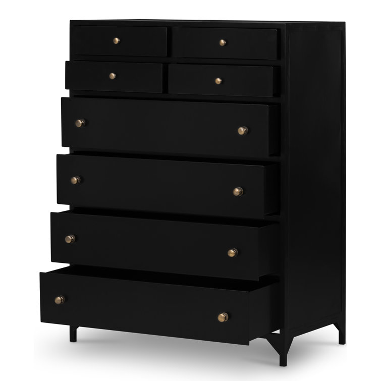 Belmont Industrial Black Iron 8-Drawer Tall Dresser
