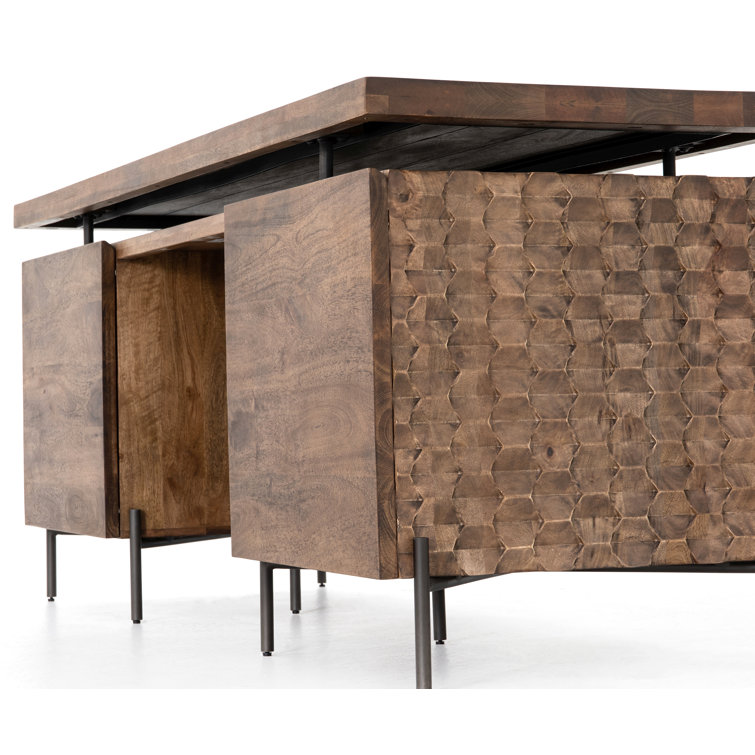 Antique Brown Mango Wood Home Office Desk