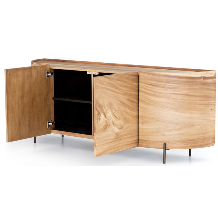 Lunas 77'' Gold Guanacaste Modern Sideboard