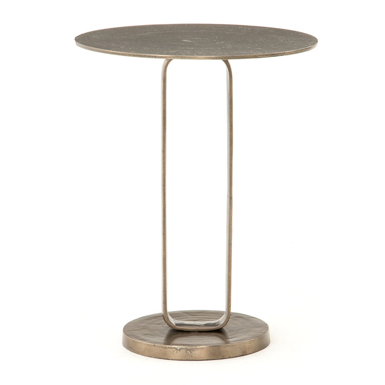 Alethea Modern Gold Round Side Table - Indoor/Outdoor