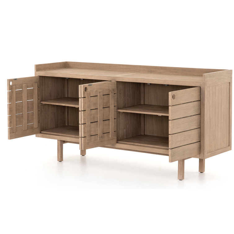 Lula 70'' Washed Brown Teak Modern Outdoor Buffet