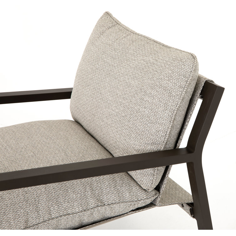 Contemporary Lane Outdoor Lounge Chair in Faye Ash & Bronze