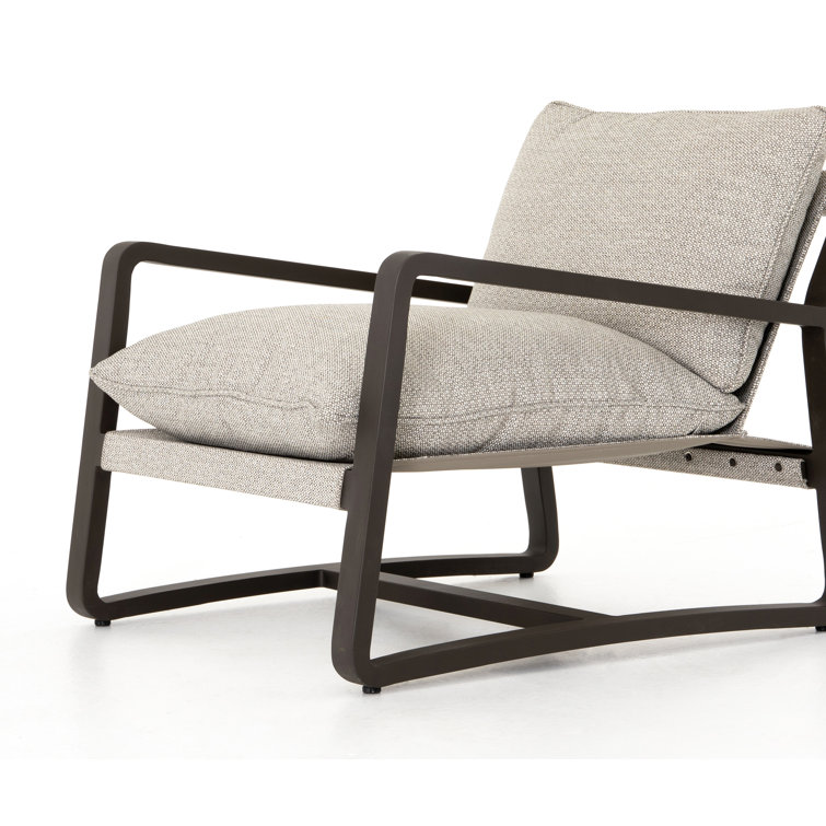 Contemporary Lane Outdoor Lounge Chair in Faye Ash & Bronze