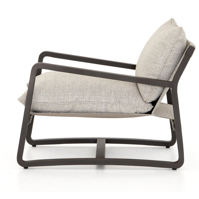 Contemporary Lane Outdoor Lounge Chair in Faye Ash & Bronze