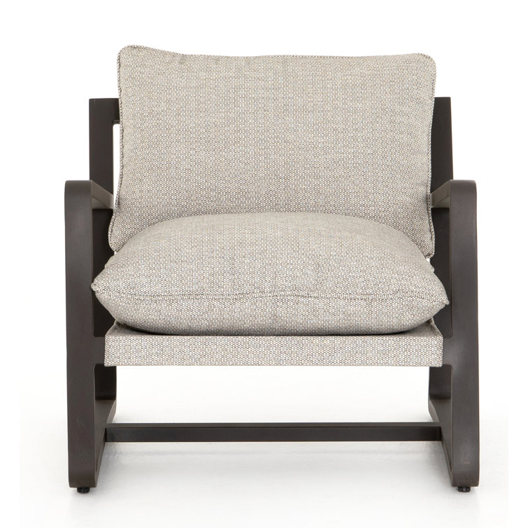 Contemporary Lane Outdoor Lounge Chair in Faye Ash & Bronze