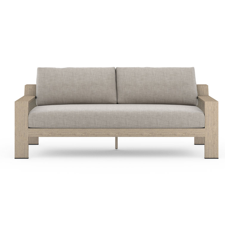 Stone Gray Teak Two-Seat Outdoor Couch