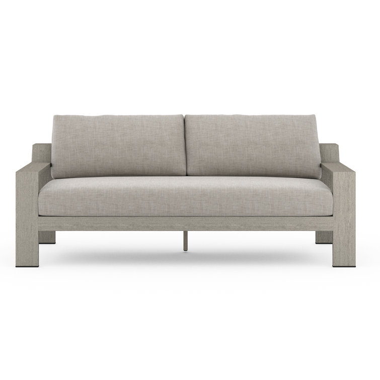 Stone Gray Teak Two-Seat Outdoor Couch