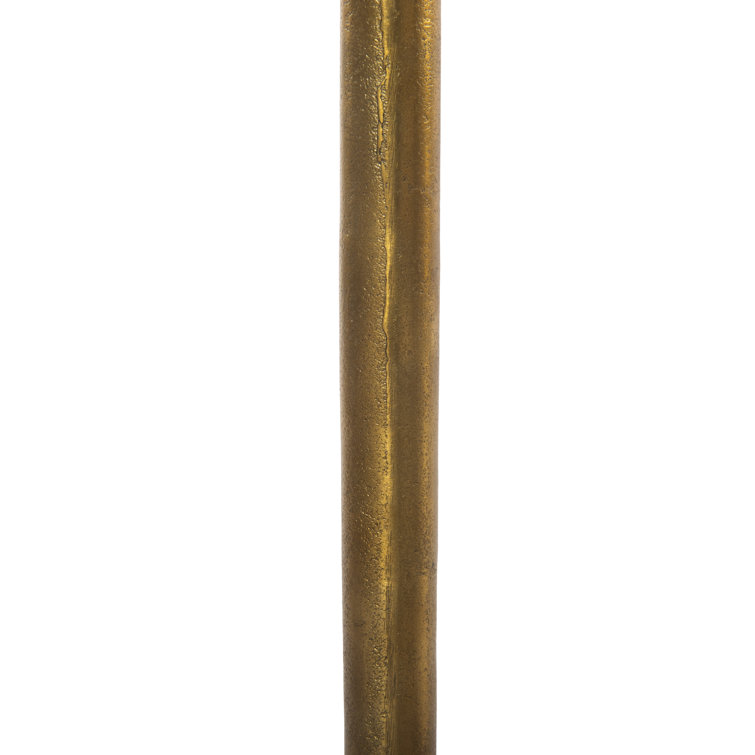 Parker Round White Marble and Gold Metal End Table