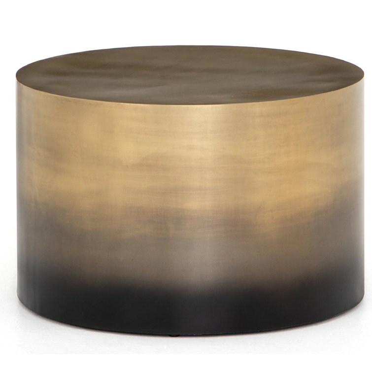 Antique Brass Ombre Round Metal Coffee Table