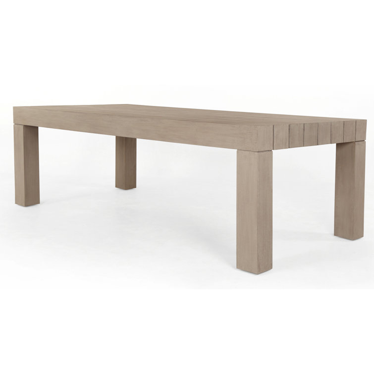 Washed Brown Rectangular Teak Outdoor Dining Table