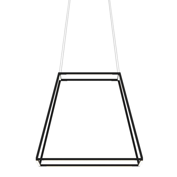 Z-Bar Rise Square Matte Black 8-Light LED Pendant