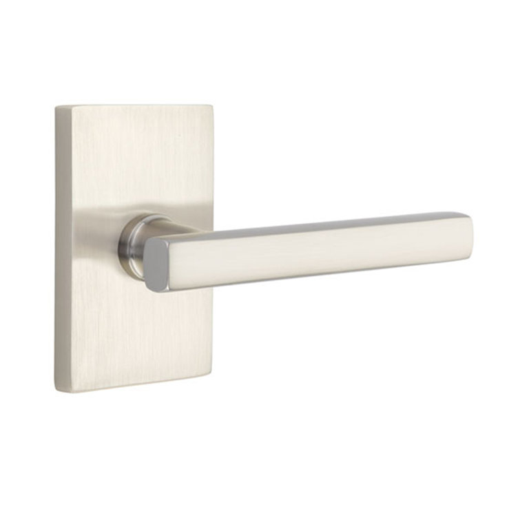 Satin Nickel Brass Hall & Closet Door Lever Set