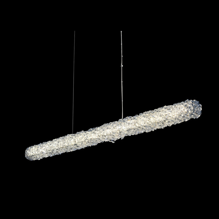 Lina 38'' Crystal LED Chrome Contemporary Pendant Light