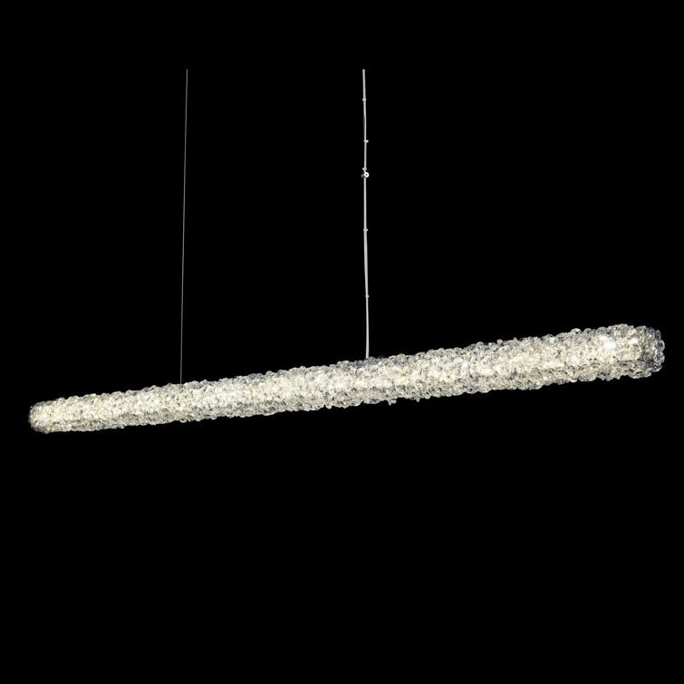 Elegant 62-Inch Crystal LED Chrome Pendant Light