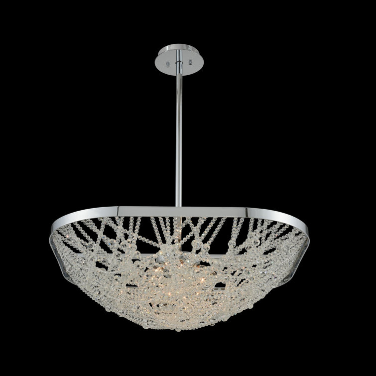 Lana 26" Chrome Crystal LED Pendant Light