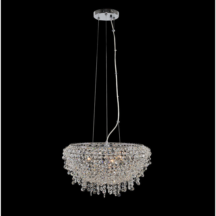 Voltare Chrome Crystal 3-Light Tiered Chandelier