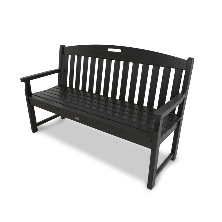 Ash Charcoal 60" Polypropylene Outdoor Bench with Headboard