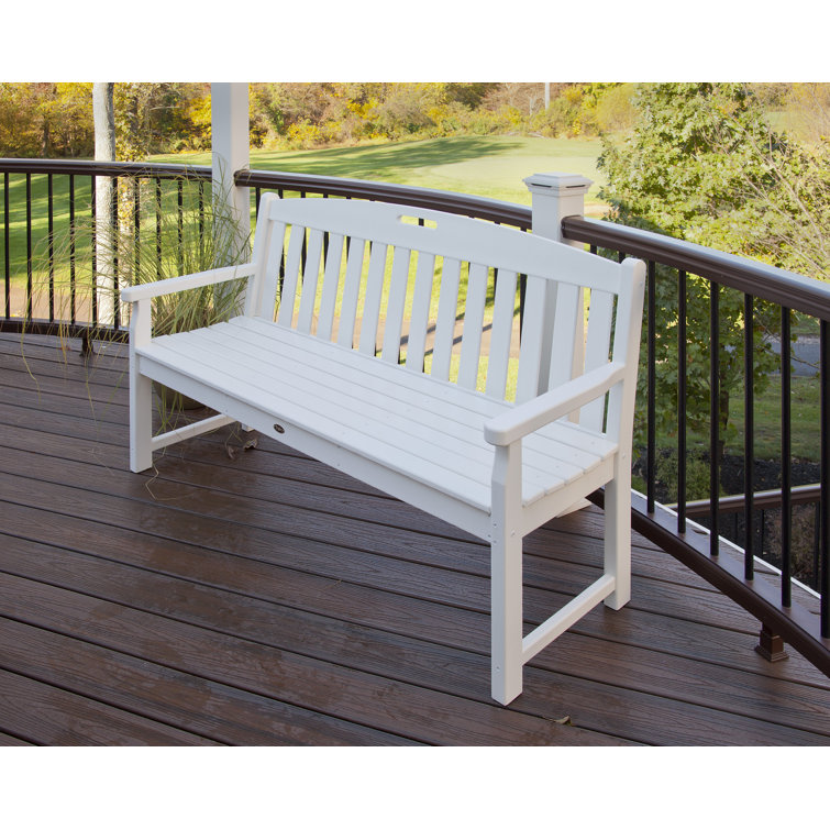 Ash Charcoal 60" Polypropylene Outdoor Bench with Headboard