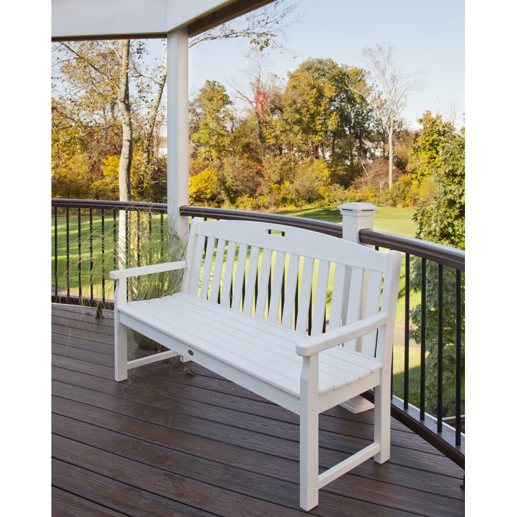 Ash Charcoal 60" Polypropylene Outdoor Bench with Headboard