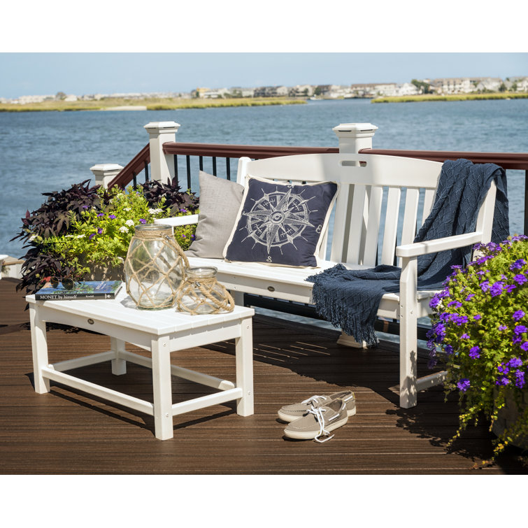Ash Charcoal 60" Polypropylene Outdoor Bench with Headboard