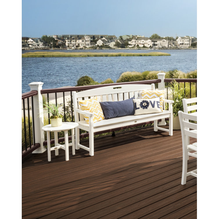 Ash Charcoal 60" Polypropylene Outdoor Bench with Headboard