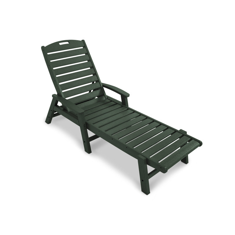 Rainforest Green Polywood Chaise Lounger with Arms