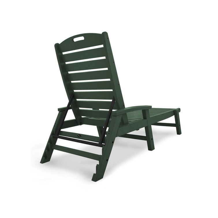 Rainforest Green Polywood Chaise Lounger with Arms
