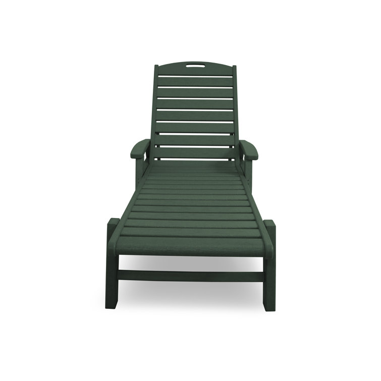 Rainforest Green Polywood Chaise Lounger with Arms