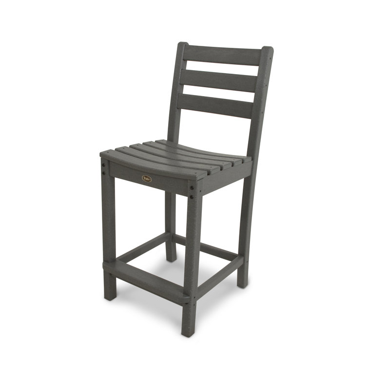 Stepping Stone Gray Recycled Plastic Armless Counter Side Chair
