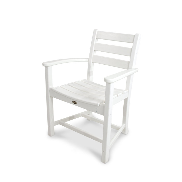 White Polywood Outdoor Dining Arm Chair