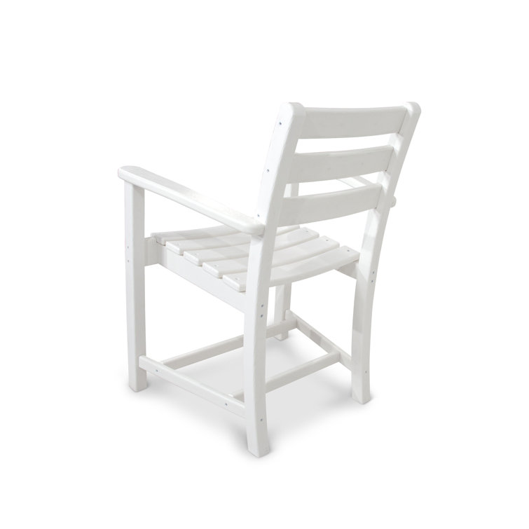 White Polywood Outdoor Dining Arm Chair