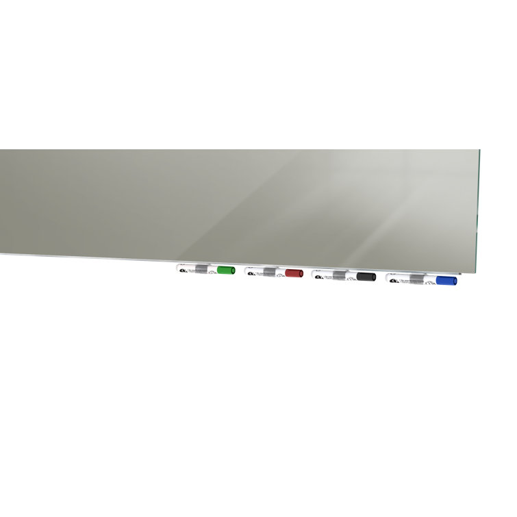 Gray 48" x 36" Magnetic Glass Freestanding Whiteboard