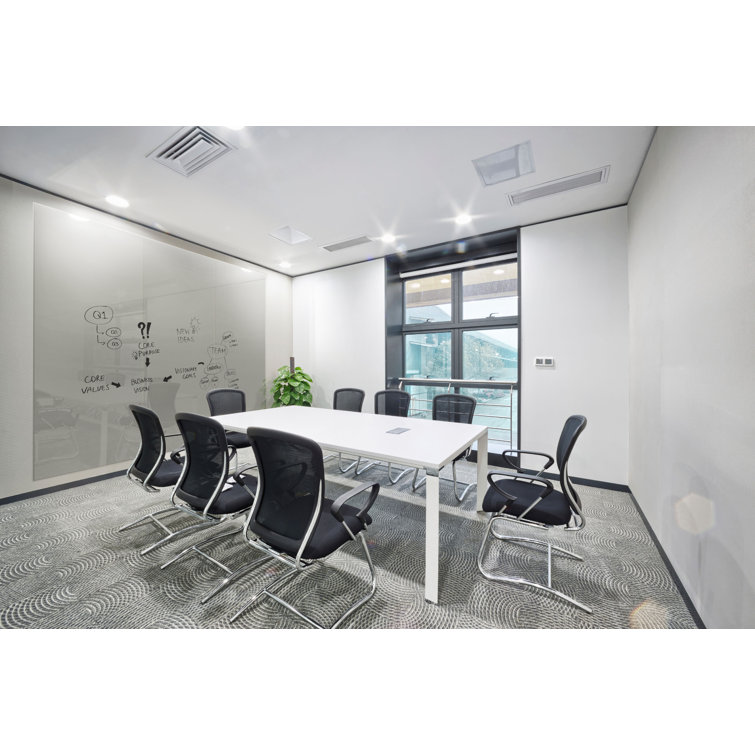 Gray 48" x 36" Magnetic Glass Freestanding Whiteboard