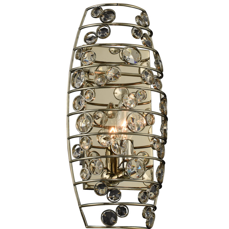 Gemini 14" Gold Crystal Dimmable Wall Sconce