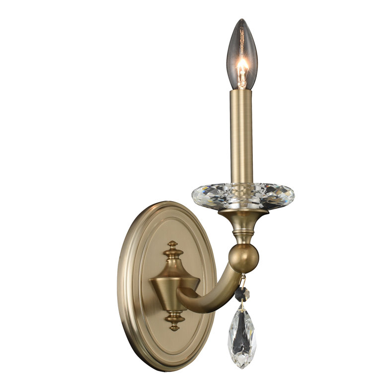 Floridia Matte Brushed Gold Brass Candle Wall Sconce