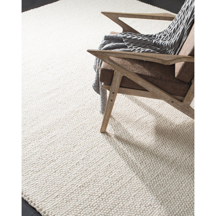 Carisbrooke Ivory Floral Motif Hand-Knotted Wool-Viscose 9' x 12' Rug