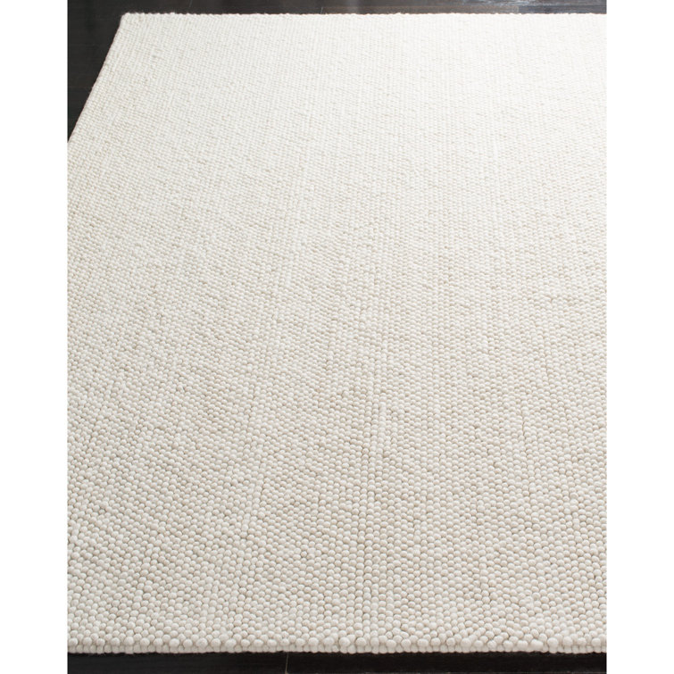 Carisbrooke Ivory Floral Motif Hand-Knotted Wool-Viscose 9' x 12' Rug