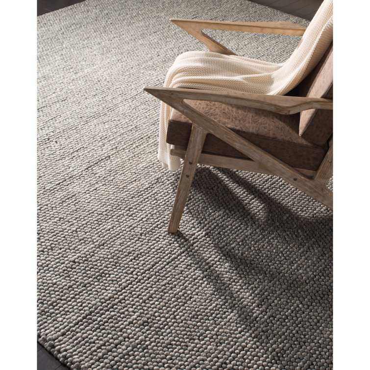 Gray Stripe Hand-Knotted Wool Viscose Cotton Rug 9' x 12'