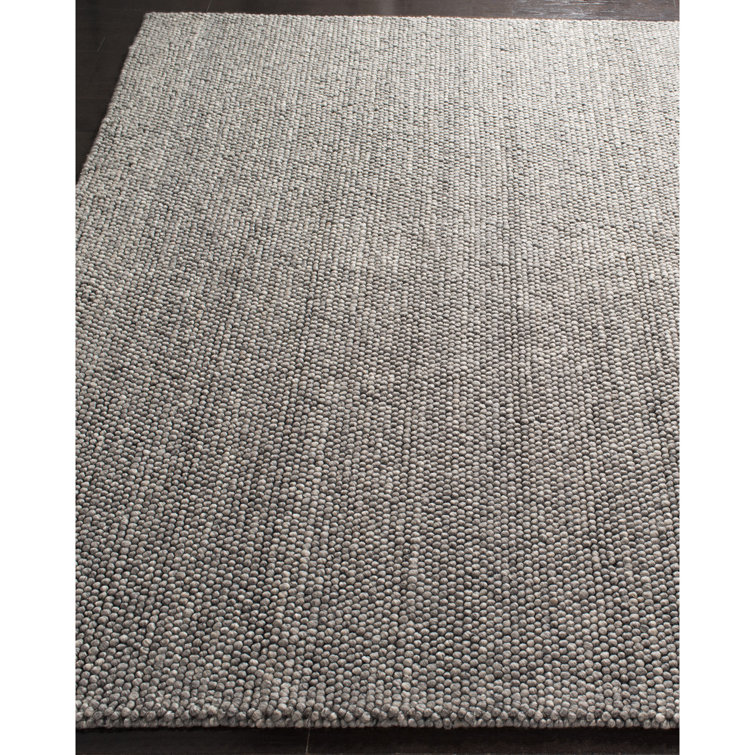 Gray Stripe Hand-Knotted Wool Viscose Cotton Rug 9' x 12'