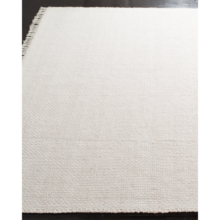 Handcrafted Coastal Blue Wool 8' x 10' Flat Woven Rug